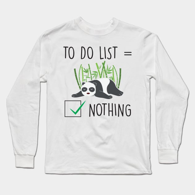 Slothful Panda lazy panda Long Sleeve T-Shirt by Work Memes